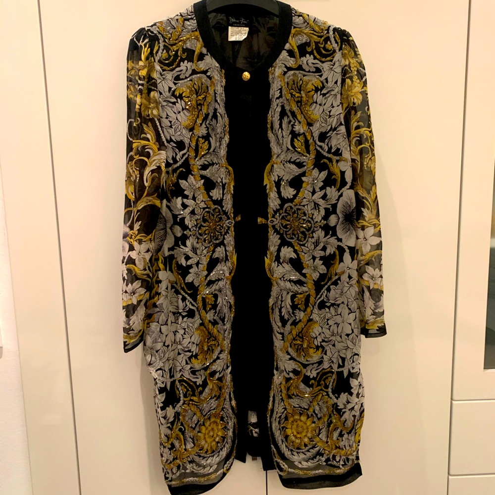 Diane Freis Evening Tunic-Palazzo Pants w/Beading